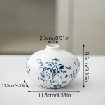 Retro rustikaalne kodukaunistus Elegantne sinine ja valge keraamiline vaas