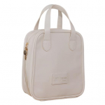 Rippuv reisikosmeetikakott Suure mahutavusega meigikott jagajaga Kunstnahast veekindel tualett-tarvete kott T&otilde;mblukuga suletav tualett-tarvete korraldaja valge