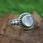 Kuukivi V&auml;&auml;riskivi K&auml;sitsi valmistatud Disainer S&otilde;rmus, 925 Sterlingh&otilde;be S&uuml;nnikivi S&otilde;rmus, Kingitus Talle, H&otilde;beehted 10