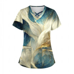 Suures suuruses armsad tr&uuml;kitud Scrub t&ouml;&ouml;vormi topid naistele V-kaelusega l&uuml;hikeste varrukatega l&otilde;busad T-s&auml;rgid taskutega t&ouml;&ouml;riiete s&auml;rk L punane