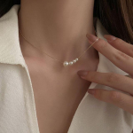 925 Sterling h&otilde;bevalge imitatsiooniga p&auml;rlihelmestega kaelakee kaelakee naistele karbikett kaelakee ehe peokink