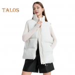 Naiste talvine vest, p&uuml;stise kraega, paks varrukateta, polsterdatud pealisr&otilde;ivaste ja taskutega, lukuga sulgemine, keskmise pikkusega &otilde;uemantel L armee roheline v&auml;rv