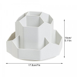 360 p&ouml;&ouml;rlev pliiatsihoidja lauatarvikud, suure mahutavusega pliiats, meigihoidja lauaarvuti organiseerija koolikontori kirjatarbed valge