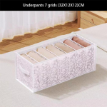 Kapi kampsuni korrastaja sahtli jagaja teksap&uuml;kste aluspesu sokkide hoiukarp P&uuml;kste hoiukamber riiete jaoks underwear 7 grid valge