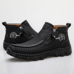 Poolsaapad Nahast kingad meestele vabaaja saapad Ehtsad Oxfordsi &auml;rinahast kingad Suured saapad 42 must