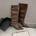 Disainer terava varbaga Naised Moodsad k&otilde;rged saapad Moodsad pikad saapad Naistele Sisulised kandilised madalad kontsad Kingad valged 38