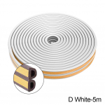 5M/10M ukseakna tihendi riba isekleepuv akustiline vaht tihendusriba lint isolatsioon tuulekindel kummist ilmastikuriba D White-5m
