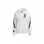 Adidas W.N.D. Ruuduline Vabaaja Spordihoodiga Jakk Naiste Jakk Valge GJ7725 L