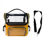 Clear Makeup Brush Holder Case with Adjustable Divider Professional Make up Organizer black