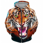 Kevad s&uuml;gismood Tiger Lion 3D prinditud kapuuts Meeste moodsad t&otilde;mblukuga spordir&otilde;ivad loomamustriga spordir&otilde;ivad t&auml;navamantel 6XL