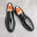 Moodne Disainer Luksuslikud Meeste Lakk Nahast Kingad Must Valge Loaferid Slip-on Formaalne Meeste &Uuml;likonna Kingad Pulmad Kontor Vabaaja Kingad Meestele 38