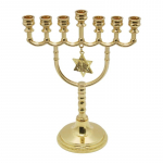 Hanukkah Menorah 7 oksahoidja alus kuusnurkse t&auml;heripatsiga X3UC kuld