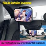 Autole paigaldatav beebi tahavaatepeegel 360&deg; p&ouml;&ouml;rlev beebi tahavaatepeegel auto sisemuses Autopeegli salongi tarvikud must