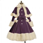 Naiste Mood Pikkade Varrukatega Karusnahast Mantlid Vintage Gooti Viktoriaanlik Magus Vibu Lolita Kleit S&uuml;gis Talv Soe Rev&auml;&auml;riga Kleit Mantel Fantaasia Cosplay Kost&uuml;&uuml;m XXXL lilla
