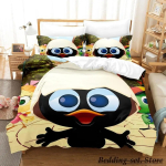 Uus Calimero Voodipesukomplekt &Uuml;heinimese Twin T&auml;is Queen King Suuruses Voodikomplekt T&auml;iskasvanu Laste Magamistoa Tekikatted Komplektid 3D Anime Kawaii Voodi 70x133cm 2pcs