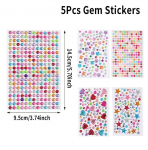 3D V&auml;&auml;riskivikleebised Lastele DIY Kaunistus Isekleepuvad Juveelk&auml;sit&ouml;&ouml; S&auml;delevad Rhinestone-kleebised T&uuml;drukute S&uuml;nnip&auml;evakingitused Tarvikud