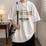 Uus l&uuml;hikeste varrukatega T-s&auml;rk meestele suvel, Korea stiilis trend, lihtne poolvarrukatega topp, Hongkongi stiilis vaba vabaaja br&auml;ndi T-s&auml;rk M must