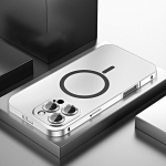 Metallist magnetiline matt&uuml;mbris iPhone 12 13 14 15 16 Pro Max 14Plus jaoks Magsafe'i katteklaasi sulamist kilega alumiiniumraamiga juhtmevaba laadimine For iPhone 16 pro max