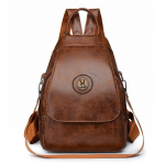 Pehme Nahast Seljakott Naiste Igap&auml;evane Seljakott Klapiga Multifunktsionaalne &Otilde;lakott pruun