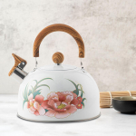 Multifunktsionaalne vilistav veekeetja puidust k&auml;epidemega 3L pikniku teekann vee kohvi jaoks