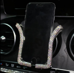 Rhinestone Bling Crystal autotelefoni hoidja Universaalne auto &otilde;huventilaatoriga kinnitatav autotarvikud naistele