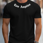 Puuvillane Meeste 100% puuvillane suvine lahtine suurus Los Angeles Graafilise tr&uuml;kiga slim fit casual sportlik &uuml;mara kaelusega l&uuml;hikeste varrukatega T-s&auml;rgi topp XL