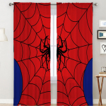 Multikas &auml;mblik punane v&otilde;rk Halloweeni poiss t&uuml;druk lapsed Aknakardinad rulood elutuppa magamistuppa k&ouml;&ouml;ki ukseni kodu kaunistus 2 tk W50 X H130(CM)X2&Grommet Top black