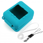 Silikoonist kattega &uuml;mbris, kaitsev nahka varrukas, p&otilde;rutuskindel kaitsev hoidik koos kaelapaelaga Bitzees interaktiivse digitaalse lemmiklooma jaoks j&auml;rve sinine v&auml;rv