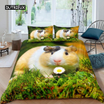 3D Hamstri Tekikott King Queen Suurus Armas Merisiga Voodipesukomplekt Lastele Teismelistele T&auml;iskasvanutele Pere Lemmikloom Loom 2/3tk Tekikott 140x200cm 3pcs