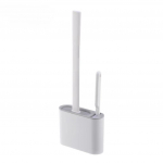 Seinale riputatav WC-poti puhastus WC-harja hoidja Pika k&auml;epidemega silikoonist veekindel kiiresti kuivav pehme harjastega vannitoatarvikud hall