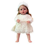 Realistlik 60 cm printsess Reborn Doll Sandie Pehmest riidest keha vasts&uuml;ndinud beebide nukk t&uuml;drukule Armas kaisu imitatsioon beebinukk lastele s&uuml;nnip&auml;evaks j&otilde;ulukingitus 60cm cloth body