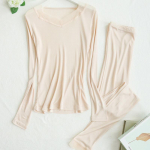 Tangge Naiste Mooruspuusiidist Termiline Aluspesukomplekt - Niisutav ja Nahas&otilde;bralik S&uuml;giseks ja Talveks M must