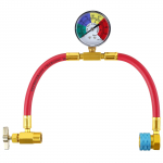 R1234YF Auto K&uuml;lmutusagensi Laadimisvoolik Alumiiniumsulamist K&uuml;lmutusagensi T&auml;itmistoru Komplekt Vastupidav Manomeeter Madala R&otilde;hu Kiir&uuml;hendus Autole punane