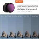 ND filtrite komplekt Dji Mini 3 Pro droonitarvikutele, reguleeritav ND(1-5/6-9 peatust) VND objektiivifiltriga &uuml;hilduv: Mini 3/3 Pro