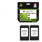 Cartouches d'encre reconditionn&eacute;es - HP - 302XL - Noir - Pack de 2 - 20 ml