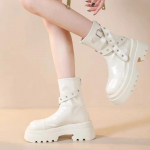 Naiste kingad K&otilde;rge kvaliteediga lukuga naiste saapad S&uuml;gis &Uuml;mara ninaga &Uuml;hev&auml;rvilised L&uuml;hikese s&auml;&auml;rega Platvorm Tursked kontsad Moesaapad 35 must