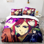 3D Prindiga Fairy Tail Anime Natsu Voodipesukomplekt Tekikott Voodikomplekt Tekikott Padjap&uuml;&uuml;r Tekk king Queen Suurus Poisid T&auml;iskasvanud 70x133cm 2pcs