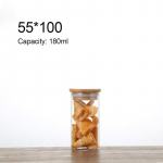 Ruudukujuline &otilde;hukindel klaaspurkide konteiner koos bambusest kaanega k&ouml;&ouml;gitoidu suupistete maitsestamiseks pasta s&auml;ilituspudeli tihendiga klaaskonteiner