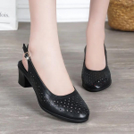 Suvekingad Naised avatud ninaga Naiste nahast k&otilde;rge kontsaga sandaalid vabaaja platvormiga sandaalid naiste sandaalid 41 must