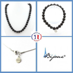 Pierres et Min&eacute;raux. Parure bijoux Bracelet Collier Perles Tourmaline Schorl du Br&eacute;sil Taille personnalisable.