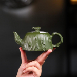 240ml Luksuslikud Yixing Lilla Savist Teekannud K&auml;sitsi Valmistatud K&auml;nnu Pott Toormaagi Smaragdroheline Muda Teekeetja Hiina Zisha Tee Komplekt Kingitus