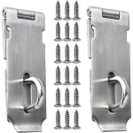 Tabalukk-kinnitus Ukse riiv Roostevaba teras Lukustatav riiv 4-tolline Ukse lukk kruvidega Matt must viimistlus 2 t&uuml;kki must