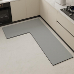 Premium L-kujulised k&ouml;&ouml;gimatid: mustust h&uuml;lgav, kergesti hooldatav, imav, kiiresti kuivav diatomiit savi majapidamiskasutuseks. 120*120cm