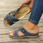 Pehme tallaga naiste &otilde;&otilde;nsad libisevad sandaalid, lillekujundusega vabaaja mugavad suvekingad 37 sinine