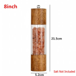 Premium akr&uuml;&uuml;l soola ja pipraveski komplekt, manuaalsed soola- ja pipraveskid, puidust raputid reguleeritava keraamilise s&uuml;damikuga