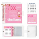 25 &uuml;mbrikut Raha s&auml;&auml;stmise v&auml;ljakutse K&ouml;itja Mini sularahas&auml;&auml;stlik eelarveraamat, et s&auml;&auml;sta Home Office Schooli jaoks 150/300/500/1000 dollarit C roosa