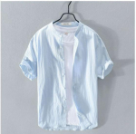 Meeste suvine l&uuml;hikeste varrukatega l&otilde;dva l&otilde;ikega linane s&auml;rk - retro Hiina ja Jaapani stiilis vabaaja &uuml;laosa 3XL