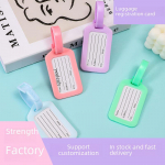 V&auml;rvilised suured plastikust pagasisildid kohandatud logo ja pardakaardi reisisildiga Mint Green