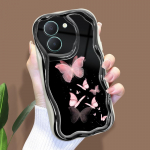 Armas koomiksimustriga kreemjas tekstuuriga korpus, lainelise servaga pehme silikoonkaanega telefoni&uuml;mbris Vivo jaoks Vivo S1 Pro valge