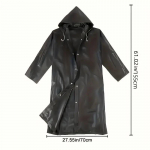 Must Veekindel Kapuutsiga Vihmajope - Ideaalne Matkamiseks, Reisimiseks, Kalastamiseks ja Ronimiseks | K&auml;sitsi Pestav EVA Materjal | Keskmise Pikkusega must